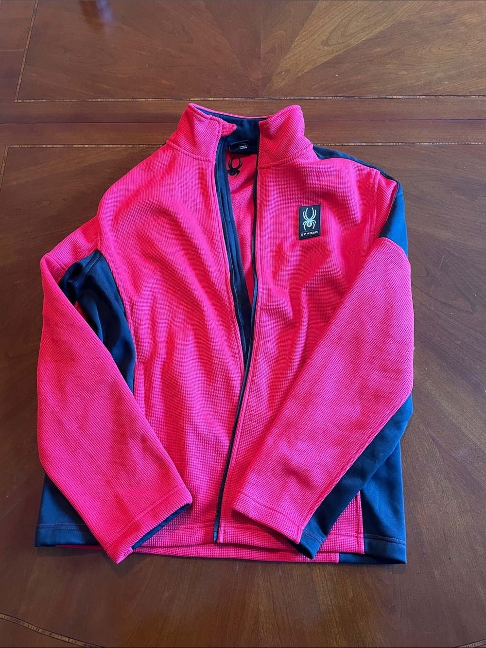 Spyder Men's Red and Black Lightweight Full-Zip Jacket